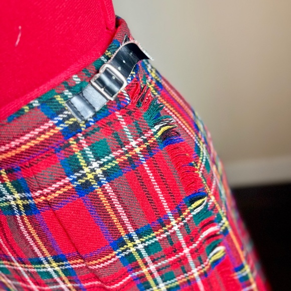 Women's Red Tartan Midi Wrap Skirt - Classic Plaid - Picture 14 of 15
